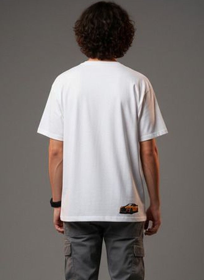 OUTLAWS Men's Graphic Printed Oversized T-Shirt in White | Color Lock Technology | No Shrinkage | Soft, Breathable & Comfortable Casual Streetwear - Image 2
