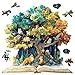 Mocfesk Tree of Life Wooden Puzzles Vibrant TreeBook Jigsaw Puzzles for Adults and Kids Art AnimalsPlants Wooden Puzzles 200 Pieces Family Game Wall Decor 111 x 114 - Image 2