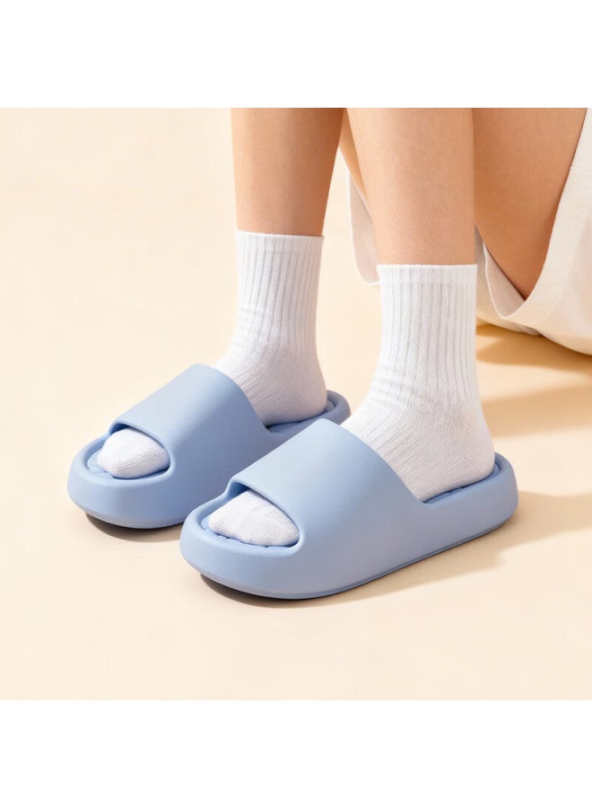 Hipanda Men's Eva Non-slip Silent Indoor Bathroom Home Lightweight Slippers Blue Size 42-43