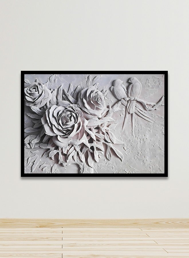 Marktna Canvas Wall Art For Wall Decoration Abstract Design With A Hollow Black Frame Size 120x80cm One Piece - Image 1