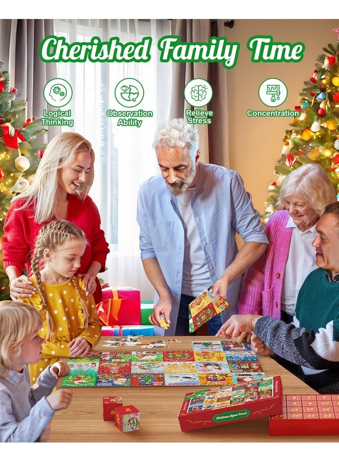 D-FantiX Puzzle Advent Calendar 2024 for Adults Kids, Christmas Jigsaw Puzzles 24 Days Countdown Calendars for Boys, Girls, Teens, 1008 Pieces Winter Xmas Holiday Vintage Puzzle Gift Decoration - Image 5