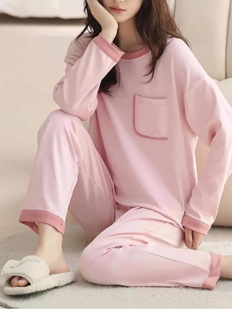 Celary Korean Style Women’s Night Suit - Cute Printed Pajama Set with Long Sleeve Top & Pants - Soft Cotton Loungewear - Image 5