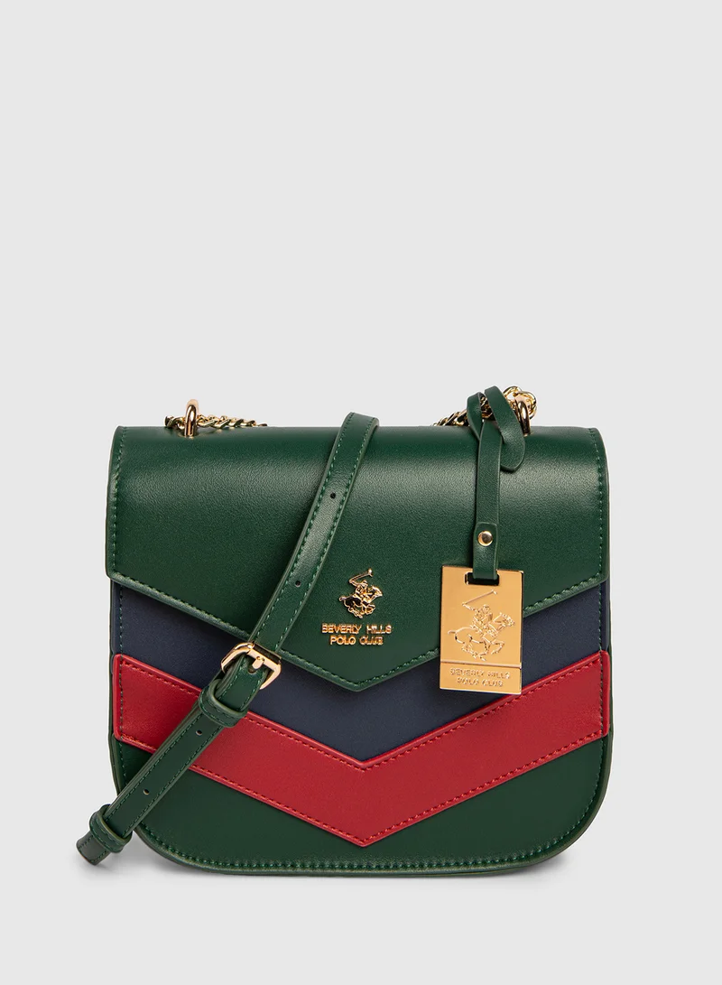 BEVERLY HILLS POLO CLUB Envelop Pattern Flap Magnetic Crossbody Bag