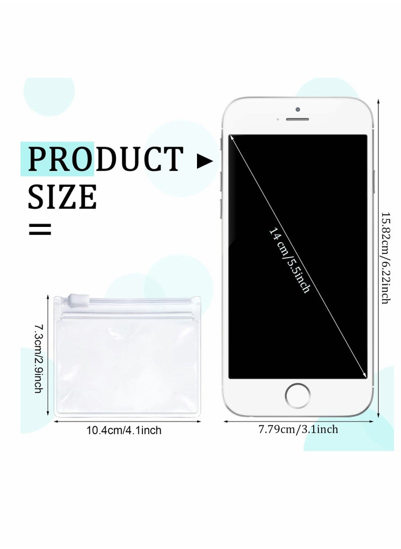 Y&D Small Storage Bags with Zippered 24 Pcs Reusable Pill Baggies Clear Plastic  - Image 2