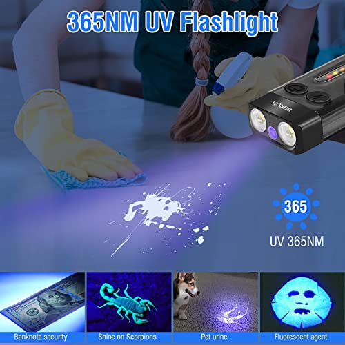 BORUIT V10 Small Powerful Flashlight with 365nm UV Black Light - Super Bright, USB C Rechargeable Led Keychain Flash Light with Cob Side Light, Magnet - Image 4