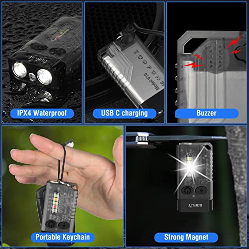 BORUIT V10 Small Powerful Flashlight with 365nm UV Black Light - Super Bright, USB C Rechargeable Led Keychain Flash Light with Cob Side Light, Magnet - Image 5