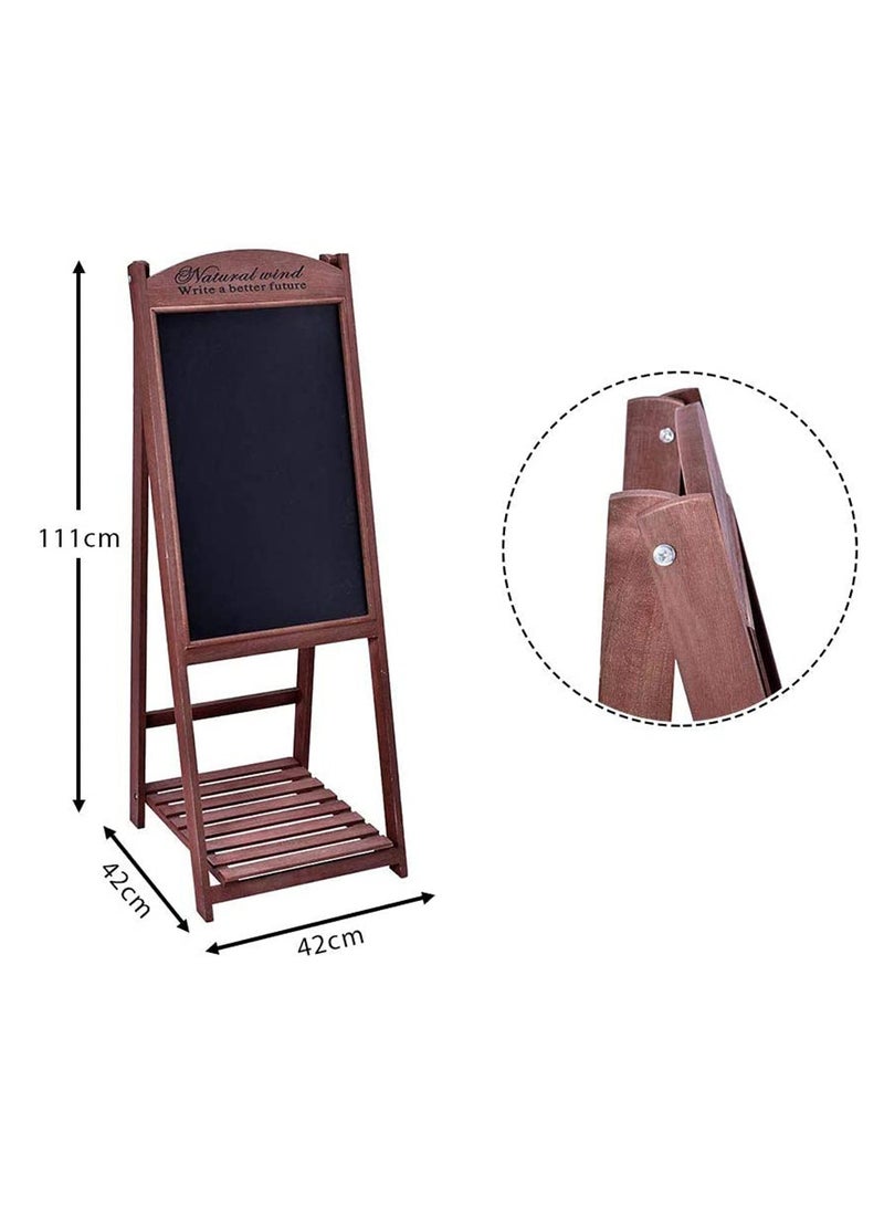 LINGWEI Wooden Hand Writing Black Board Drawing Board with Flower Pot Holder Free Standing Display Stand Chalk Board Ideal For Restaurants Menu Wedding Party - Image 5