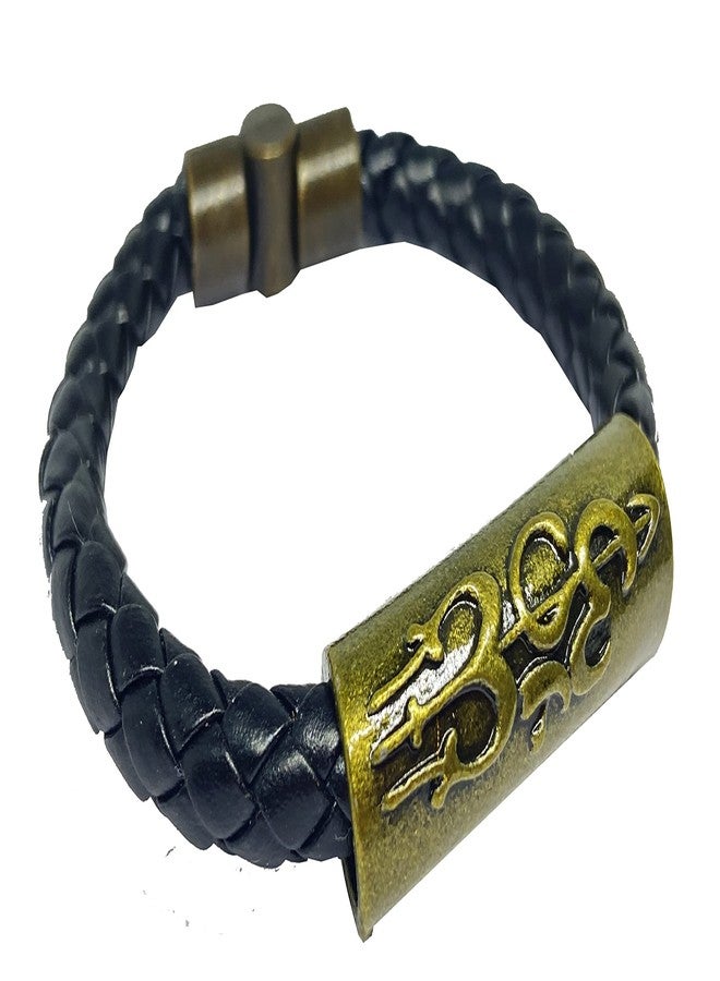 ZEGEL- Om Trishul Braided Leather Bracelet with Magnetic Clasp For Men And Boys | Boys Kada | Fashion Bracelet | Wristband | Stylish Bracelet for [Unisex] Pack of 1 - Image 1