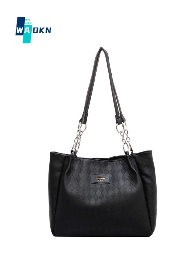 دبليو أيه أو كي أن جديد أنيق حقيبة الكتف ، قدرة كبيرة المسافر رسول حقيبة يد ، حقيبة يد مريحة الجامعية رسول حقيبة ( أسود ) - Image 1