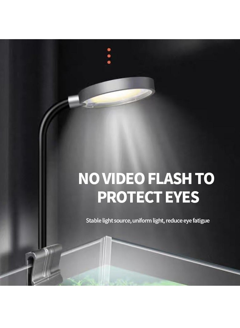 SYOSI Mini Aquarium Light Clip 3W Portable Watterproof Fish Tank Light Clip USB No Stroboscopic Eye protection Clamp Light 360° Rotation Lighting for Small Fish Tank Saltwater Aquariums Planted Tank - Image 5