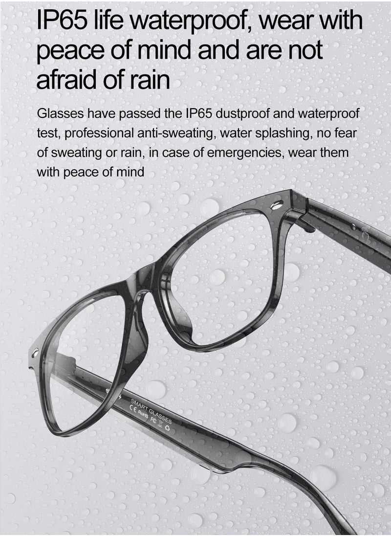 AI Smart Glasses Bluetooth Audio Translator – Real-Time Video & Voice Translation, AI Q&A, Sleep Aid, Music Control, Bluetooth Call, IP65 Waterproof, 163 Languages, 22-Hour Battery Life