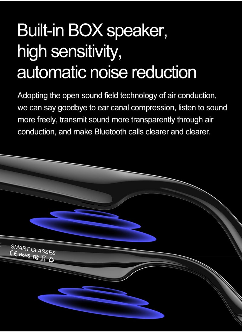 AI Smart Glasses Bluetooth Audio Translator – Real-Time Video & Voice Translation, AI Q&A, Sleep Aid, Music Control, Bluetooth Call, IP65 Waterproof, 163 Languages, 22-Hour Battery Life