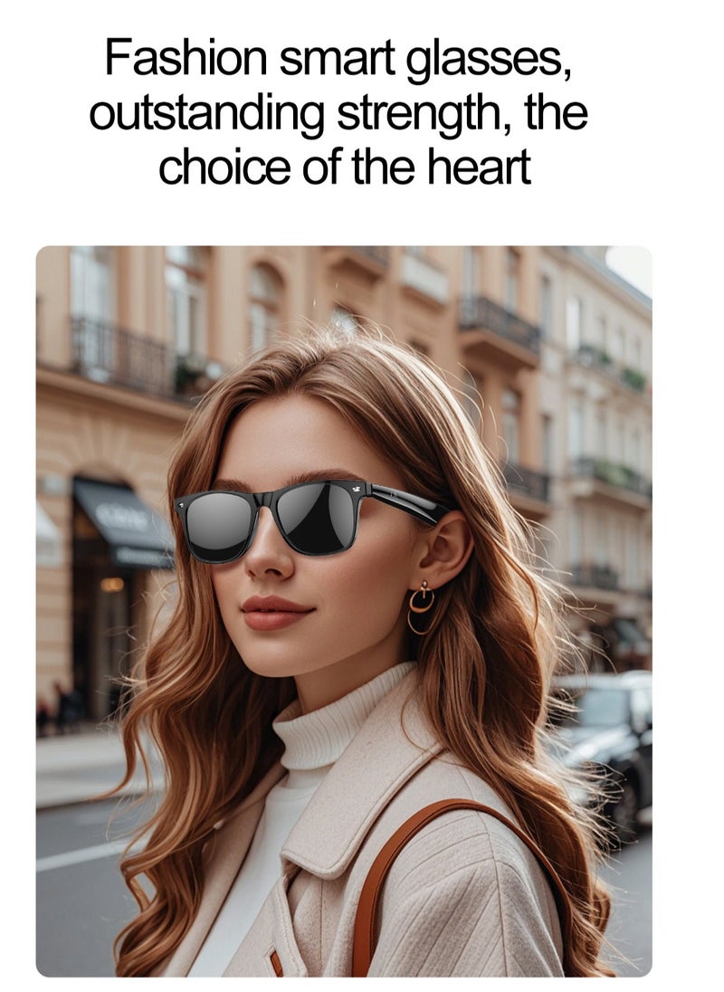 AI Smart Glasses Bluetooth Audio Translator – Real-Time Video & Voice Translation, AI Q&A, Sleep Aid, Music Control, Bluetooth Call, IP65 Waterproof, 163 Languages, 22-Hour Battery Life