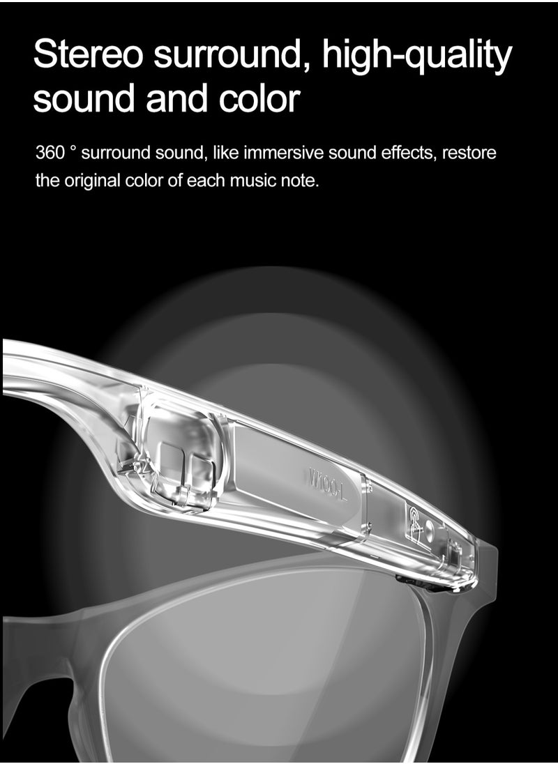 AI Smart Glasses Bluetooth Audio Translator – Real-Time Video & Voice Translation, AI Q&A, Sleep Aid, Music Control, Bluetooth Call, IP65 Waterproof, 163 Languages, 22-Hour Battery Life