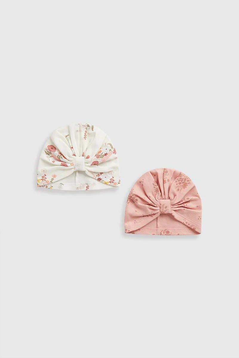 مذركير Floral Turban Baby Hats - 2 Pack