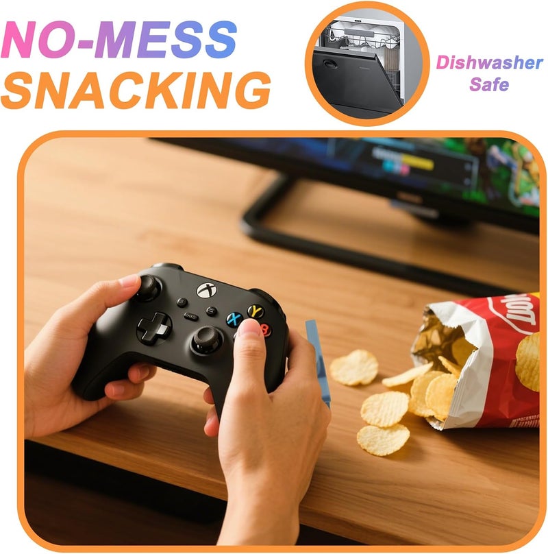 DWEHSHIELD 4 PCS Finger Chopsticks for Gamers - Snack Grabber & Chip Helper Tool - Cute Wheat Straw Office Snack Chopsticks - Reusable Non-Slip Gaming Snacking Solution - Image 4