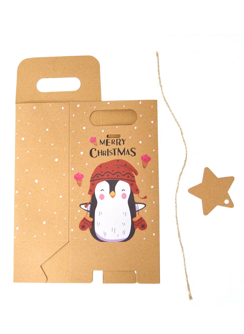 لوبيتيز عيد الميلاد مربع الحلوى ، هدية مربع التعبئة والتغليف ، ندفة الثلج كرافت كيس من الورق ، هدية عيد الميلاد مربع ، مناسبة لحفلة عيد الميلاد حزمة داخل 24 6 أنماط - Image 4
