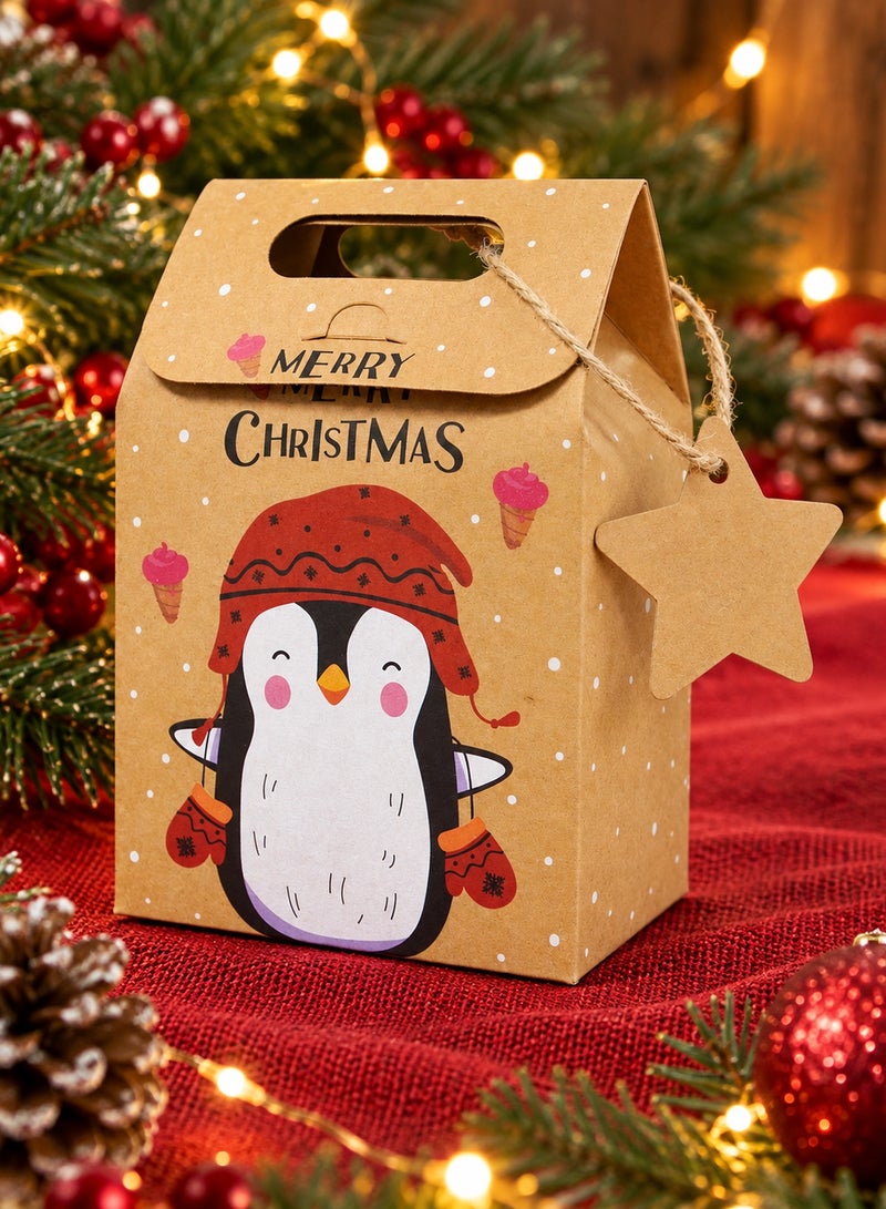 LOOPITYS Christmas candy box, gift packaging box, snowflake kraft paper bag, holiday gift box, a package suitable for Christmas parties with 24 pieces and 6 styles inside - Image 2