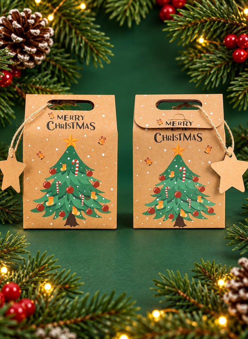 LOOPITYS Christmas candy box, gift packaging box, snowflake kraft paper bag, holiday gift box, a package suitable for Christmas parties with 24 pieces and 6 styles inside - Image 4