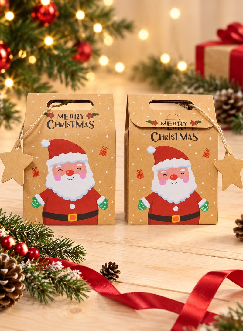 LOOPITYS Christmas candy box, gift packaging box, snowflake kraft paper bag, holiday gift box, a package suitable for Christmas parties with 24 pieces and 6 styles inside - Image 3