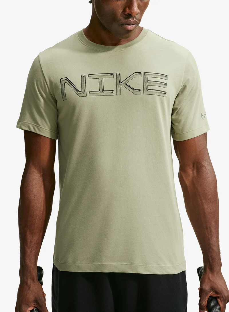 Nike DUSTY OLIVE/(BLACK) Dri-Fit Hbr T-Shirt for Men | Best Price UAE