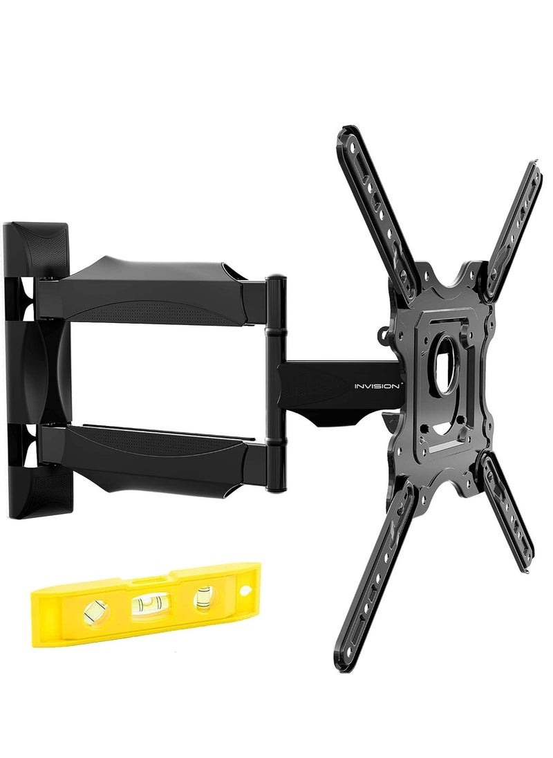 ELTRAZONE TV Wall Bracket Mount for 24-60 Inch Screens, VESA 100x100mm up to 400x400mm, Tilts Swivels & Extends for Flat & Curved TVs, Includes Spirit Level - Image 1