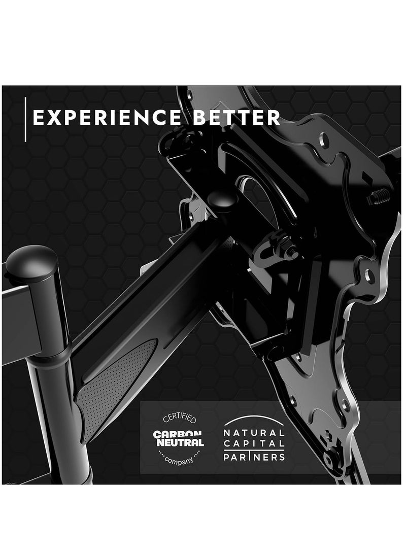 ELTRAZONE TV Wall Bracket Mount for 24-60 Inch Screens, VESA 100x100mm up to 400x400mm, Tilts Swivels & Extends for Flat & Curved TVs, Includes Spirit Level - Image 2