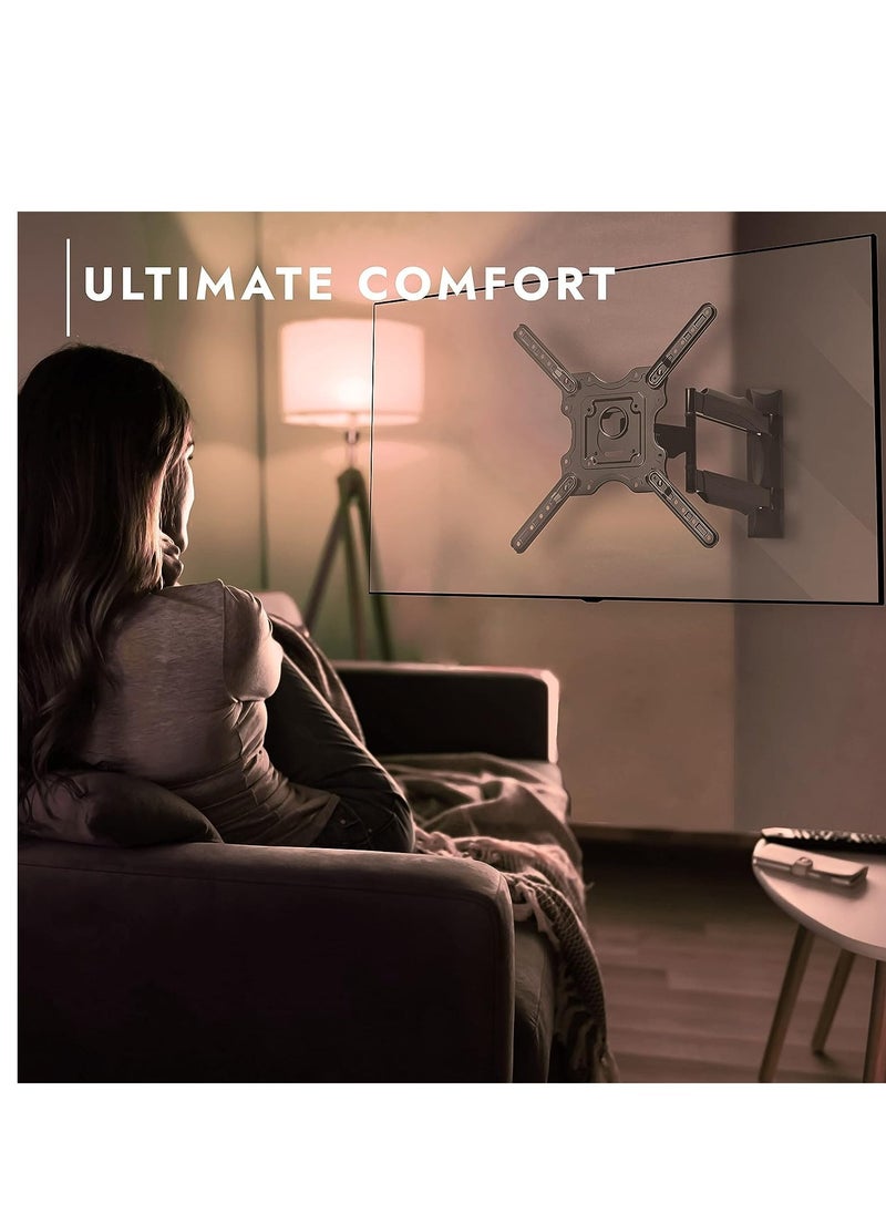 ELTRAZONE TV Wall Bracket Mount for 24-60 Inch Screens, VESA 100x100mm up to 400x400mm, Tilts Swivels & Extends for Flat & Curved TVs, Includes Spirit Level - Image 5