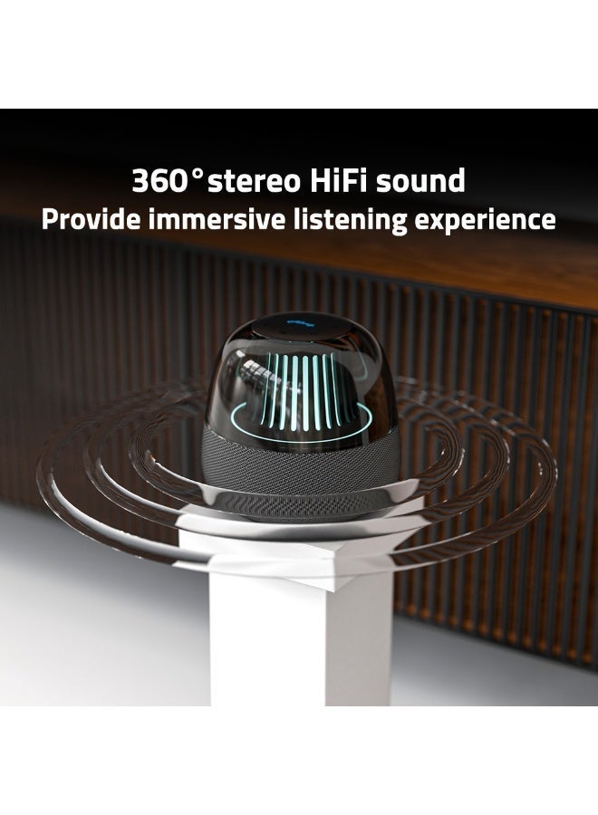 F&D AllWAY Portable Bluetooth Speaker with RGB LED Lighting,TWS Wireless Stereo Pairing, Deep Bass,Bluetooth/AUX/TF Support, APP Control for Home and Party - Image 5