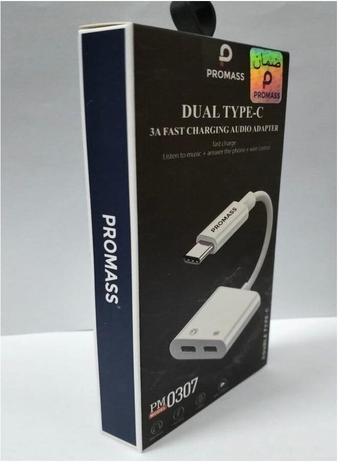PROMASS Dual Type-C 3A Fast Charging Audio Adapter. - Image 3