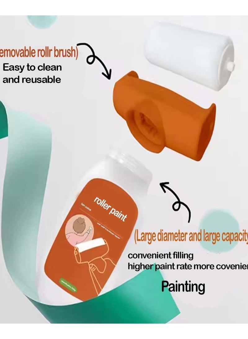 غوان جي آي إيه فرشاة أسطوانية متعددة الأغراض لإصلاح الجدران من شيغوانجيا - أداة وضع طلاء 2 في 1 مع طلاء لاتكس صديق للبيئة، مثالية لللمسات السريعة في ديكورات المنازل والحمامات والمطابخ - 8.5 × 10.5 × 21 سم - Image 5