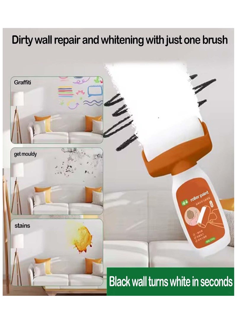 غوان جي آي إيه فرشاة أسطوانية متعددة الأغراض لإصلاح الجدران من شيغوانجيا - أداة وضع طلاء 2 في 1 مع طلاء لاتكس صديق للبيئة، مثالية لللمسات السريعة في ديكورات المنازل والحمامات والمطابخ - 8.5 × 10.5 × 21 سم - Image 3