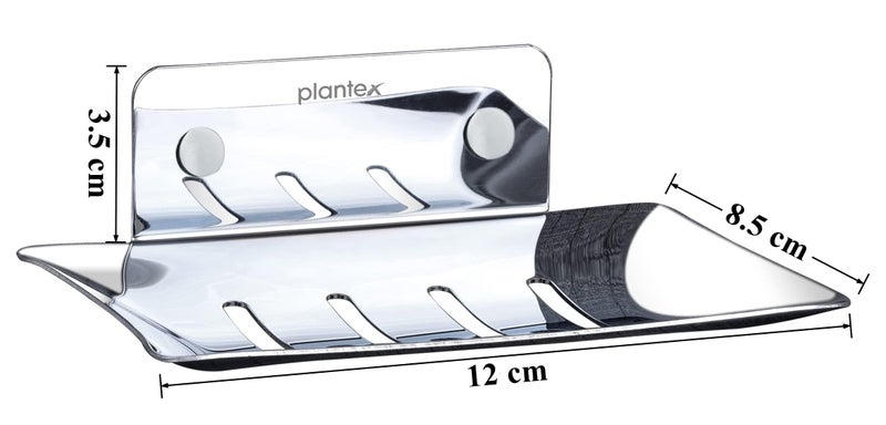 Plantex Stainless Steel Soap Dish/Soap Stand/Bathroom Soap Holder/Soap Case Bathroom Accessories - (Pack of 2) - Image 4
