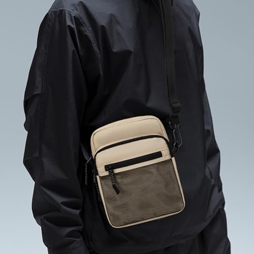Lohol Small Messenger Bag for Men Women, Water Resistant Crossbody Bag Chest Bag for Travel Sports (Khaki) - Image 3