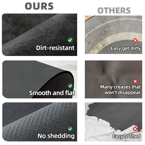 TYUU Black Bath Mat, Bathroom Rugs Non Slip Washable Thin Absorbent Quick Dry Bath Mat Fits Under Door Bathroom Floor Mat Perfect for Bath, Shower, or Sink 16"x24" Black - Image 5