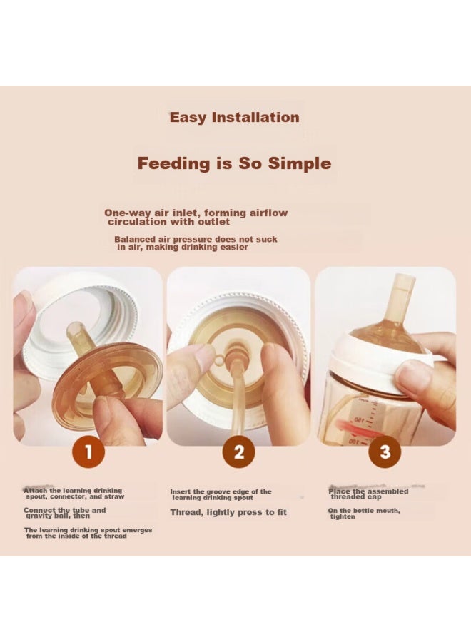 Licheers Universal Bottle Straw Accessory Wide-neck Nipple Nano Silver Direct Drinking Straw 2 Pieces - Image 5