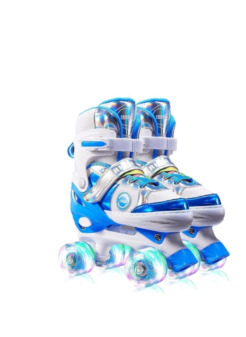 Bluejw Kids Roller Skates for Boys and Girls Adjustable Roller Skates with All Wheels Light up  Double Rows Rollerskates for Kids Beginners  - Image 1