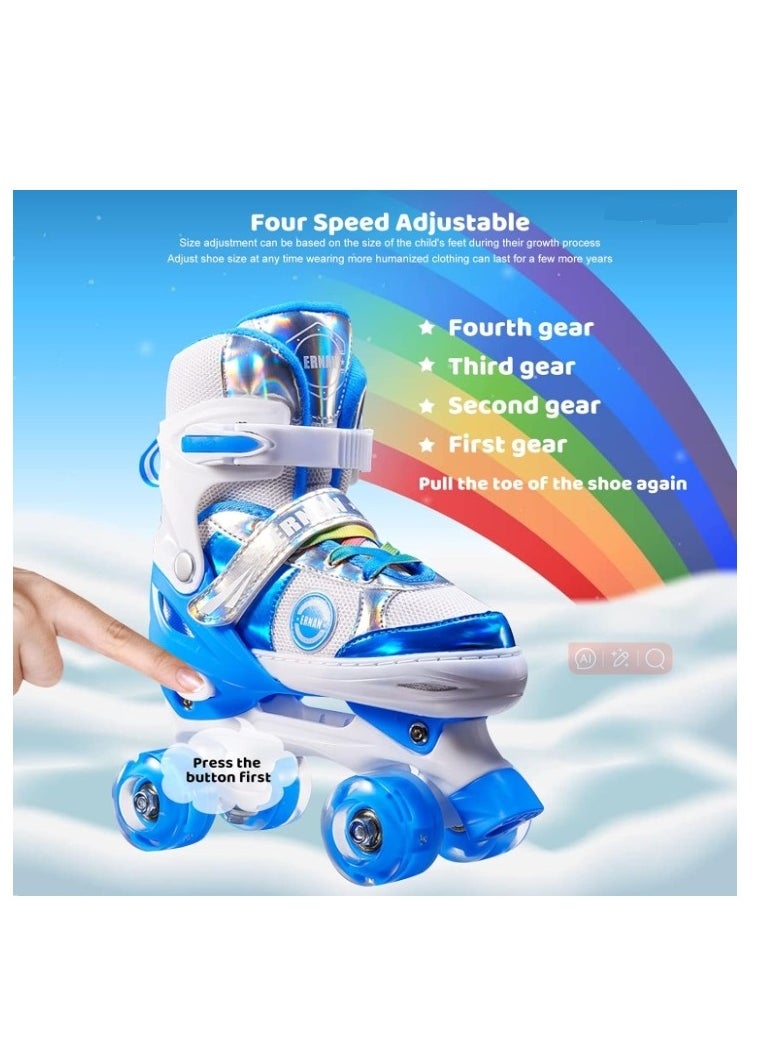 Bluejw Kids Roller Skates for Boys and Girls Adjustable Roller Skates with All Wheels Light up  Double Rows Rollerskates for Kids Beginners  - Image 2