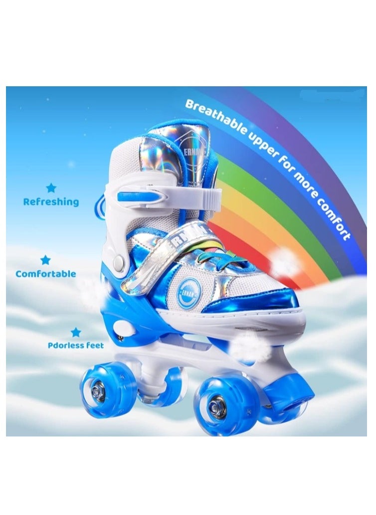 Bluejw Kids Roller Skates for Boys and Girls Adjustable Roller Skates with All Wheels Light up  Double Rows Rollerskates for Kids Beginners  - Image 3