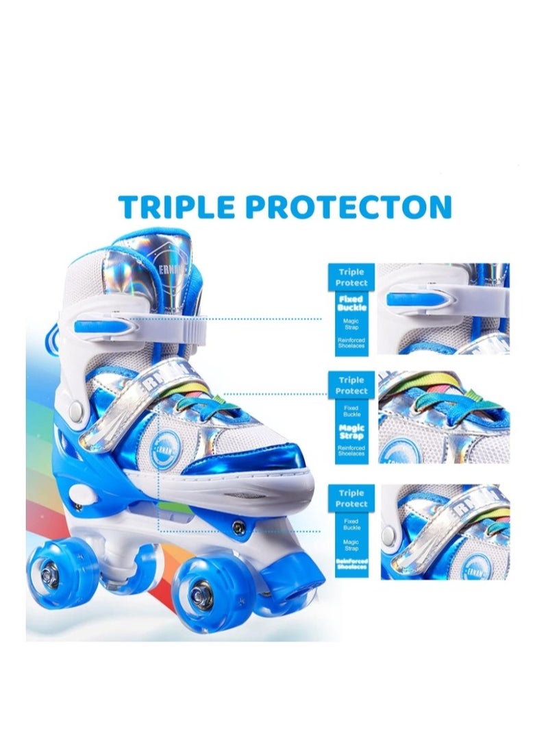 Bluejw Kids Roller Skates for Boys and Girls Adjustable Roller Skates with All Wheels Light up  Double Rows Rollerskates for Kids Beginners  - Image 4