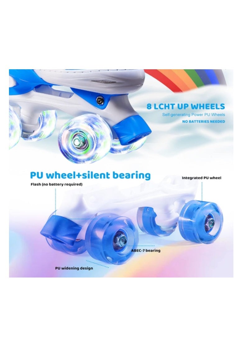 Bluejw Kids Roller Skates for Boys and Girls Adjustable Roller Skates with All Wheels Light up  Double Rows Rollerskates for Kids Beginners  - Image 5