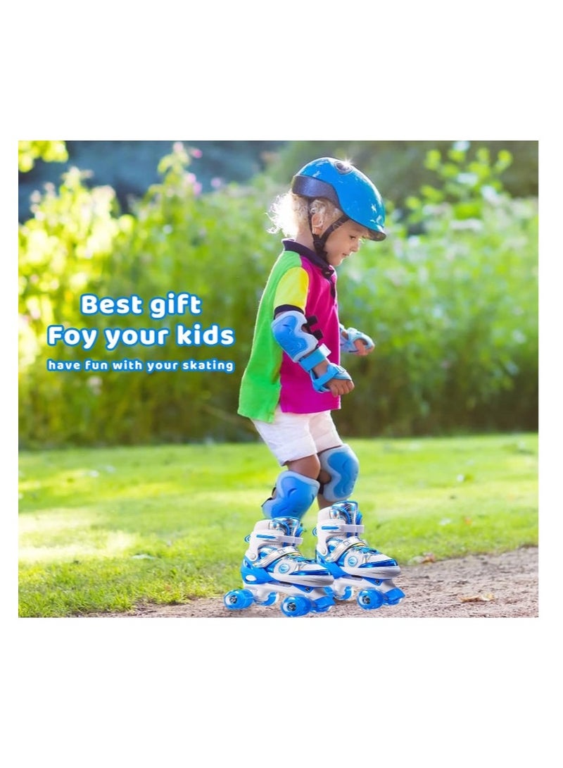 Kids Roller Skates for Boys and Girls Adjustable Roller Skates with All Wheels Light up  Double Rows Rollerskates for Kids Beginners
