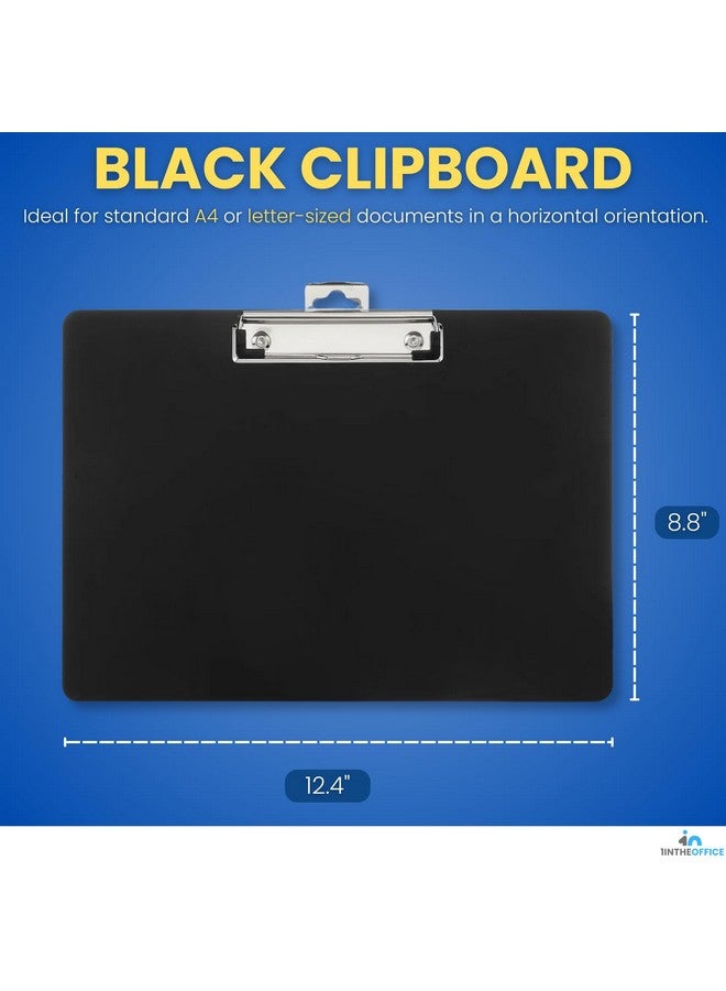 1InTheOffice Landscape Clipboard Black Horizontal Clipboard 8.8 X 12.4Inch 2 Pack - Image 2