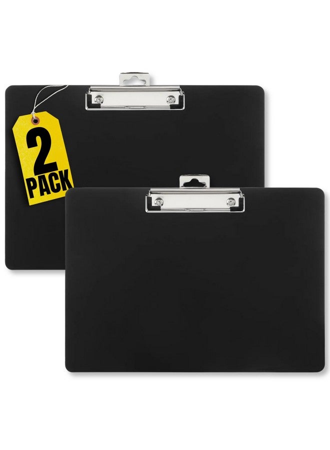 1InTheOffice Landscape Clipboard Black Horizontal Clipboard 8.8 X 12.4Inch 2 Pack - Image 1