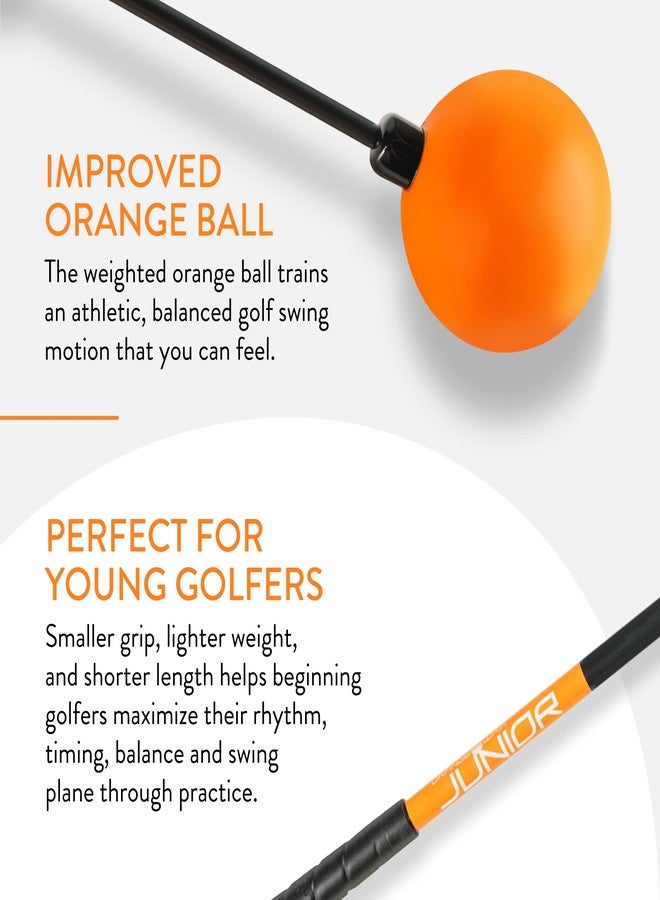 Orange Whip Junior Golf Swing Trainer Aid for Improved Rhythm, Flexibility, Balance, Tempo, Swing Plane, and Strength, Patented and Made in USA, 38" - Image 3