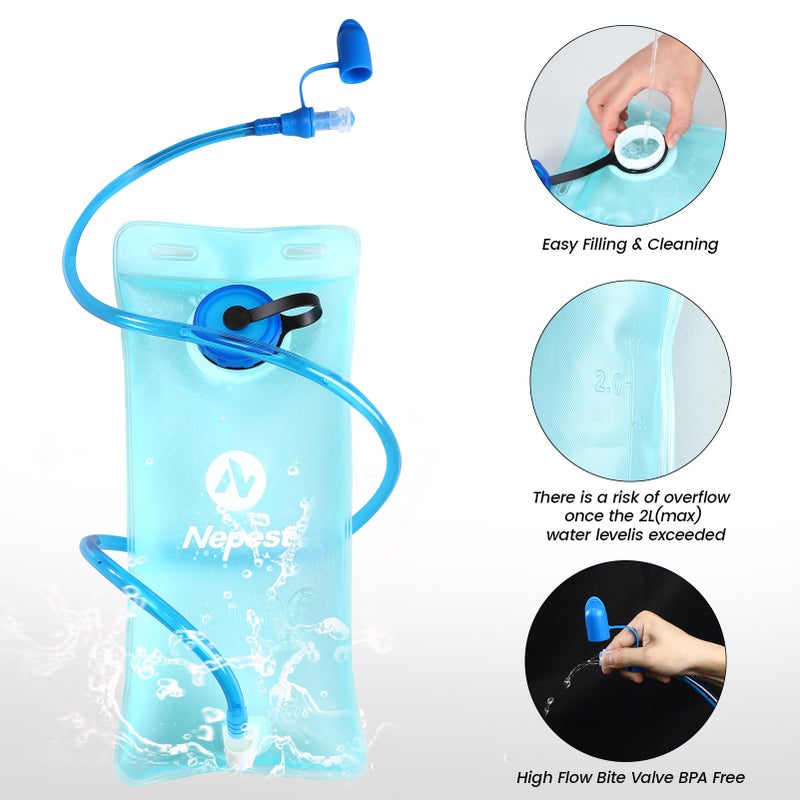 Nepest Hydration Pack Backpack with 2L Water Bladder, Rave Water Backpack for Festival, Hiking, Running, Biking, Pink - Image 5