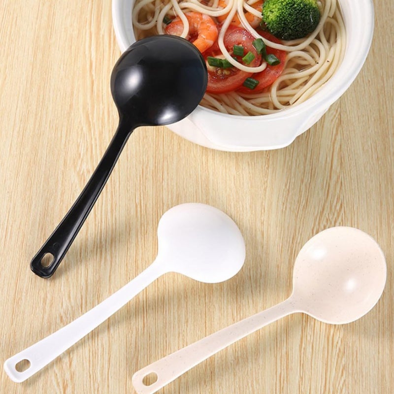 STOBAZA 18pcs Disposable Large Soup Ladles Black, Portable Porridge and Hot Pot Serving Spoons for Household Tableware and Takeout Use - Image 4