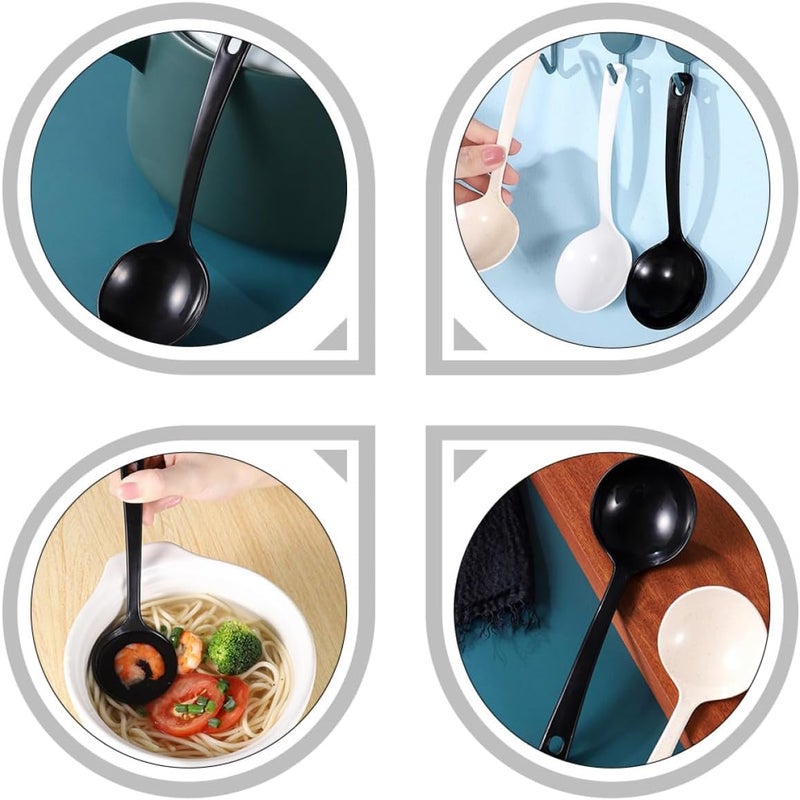 STOBAZA 18pcs Disposable Large Soup Ladles Black, Portable Porridge and Hot Pot Serving Spoons for Household Tableware and Takeout Use - Image 2