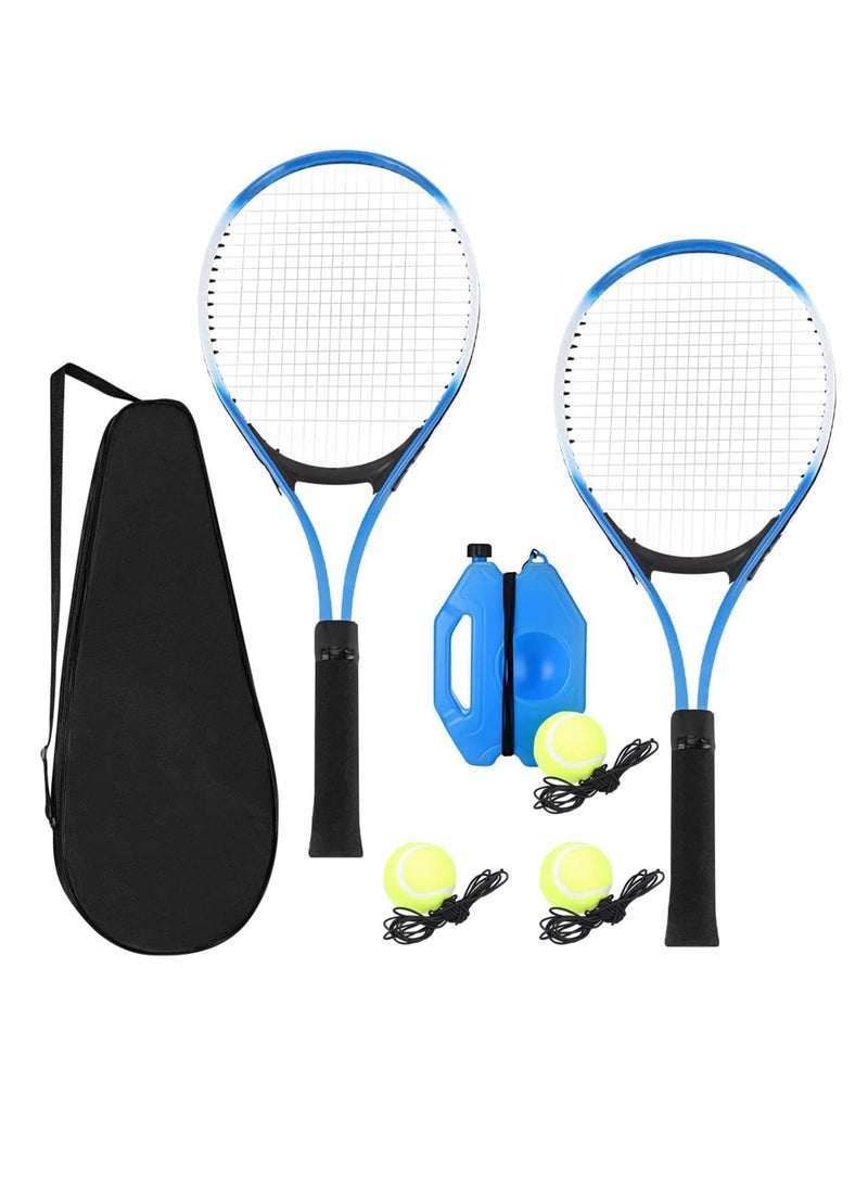Tennis Racket Tennis Trainer Rebounder Ball Tennis's Racquet Set 2 Player with Base Rope, Super Light Training Tennis's Racquet for Beginner kids Racket Practice 3 Balls Outdoor Home - Image 1