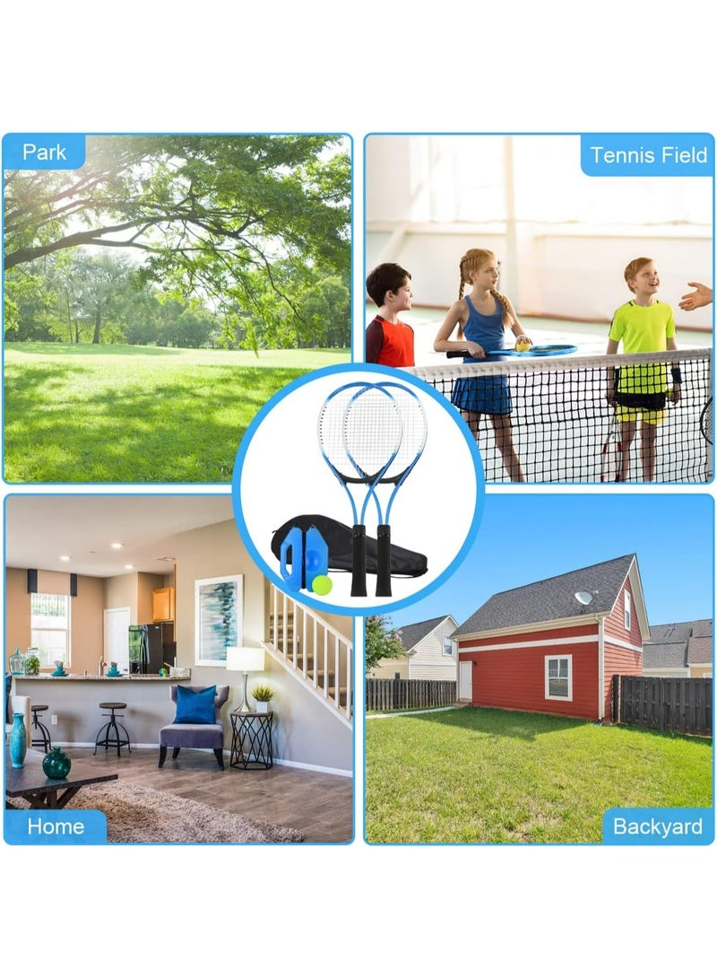 Tennis Racket Tennis Trainer Rebounder Ball Tennis's Racquet Set 2 Player with Base Rope, Super Light Training Tennis's Racquet for Beginner kids Racket Practice 3 Balls Outdoor Home - Image 5